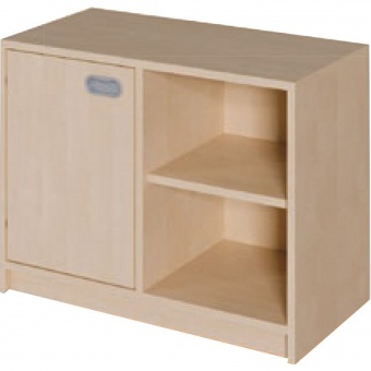 Schrank mit Mittelwand, Tür links, 60cm hoch 